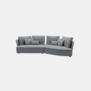 Chaise longue LUGANO direita 4 lugares tecido 2 cor cinza da Conforama, fotografia 1