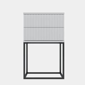 Mesa de centro STYLE 40cm com duas gavetas lacadas a branco da Conforama, fotografia 1