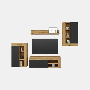 Compacto de TV LEO 260cm em carvalho e antracite by Conforama, photo 1