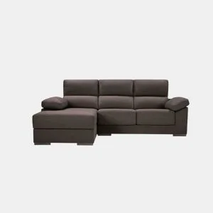 Chaise longue M com arca NOEMI esquerda 4 lugares chocolate by Conforama, photo 1