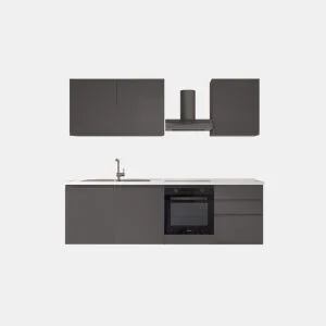 Cozinha com eletrodomésticos GILDA GOLA 240cm esquerda cinza escuro e titânio by Conforama, photo 1
