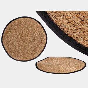 Tapete REDONDA 80cm natural com rebordo preto by Conforama, photo 1