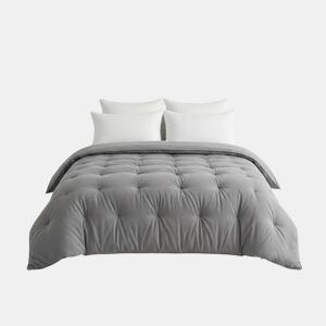 Colcha de veludo de poliéster MILA cama 90cm cor cinzento escuro by Conforama, photo 1