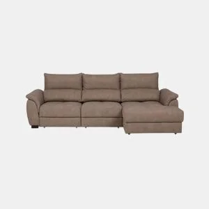 Chaise longue BENSON com cama dereita 4 lugares vison by Conforama, photo 1