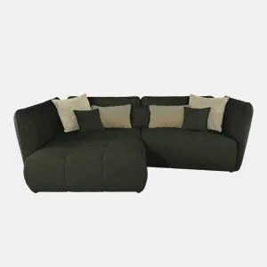 Chaise longue esquerda SOPHIE cor verde e branco da Conforama, fotografia 1
