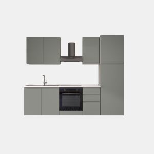 Cozinha com eletrodomésticos GILDA GOLA 255cm esquerda verde e cinza claro da Conforama, fotografia 1