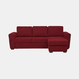 Chaise longue com cama ASTON reversível 3 lugares vermelho da Conforama, fotografia 1