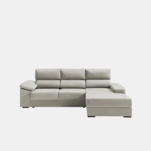 Chaise longue 4 lugares dereita com arrumação RUBIK cor bege da Conforama, fotografia 1