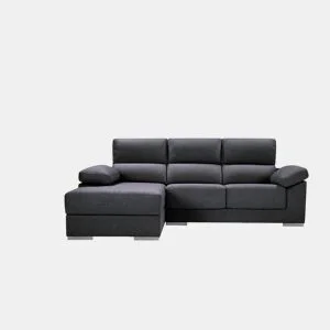 Chaise longue M com arca NOEMI esquerda 4 lugares antracite da Conforama, fotografia 1