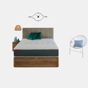 Colchão SKYLIGHT 8 K PIKOLIN espuma Adaptex com sommier glaciar 90x190cm by Conforama, photo 1