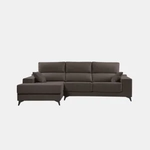 Chaise longue M com arca NOELIA esquerda 4 lugares chocolate da Conforama, fotografia 1