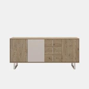 Aparador de 3 portas YAMIL em carvalho e vison by Conforama, photo 1