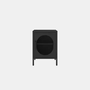 Mesa de cabeceira DIORA 60x40x35cm 1 porta preta da Conforama, fotografia 1
