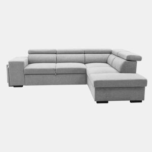 Sofá de canto com cama HOLMES reversível 4 lugares cinza claro da Conforama, fotografia 1