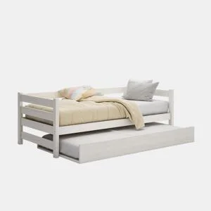 Cama nido EKO II em madeira maciça branqueada 90x190cm by Conforama, photo 1