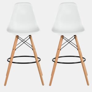 Conjunto de 2 de bancos altos PARIS 107cm branco by Conforama, photo 1