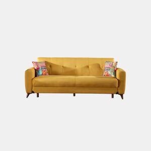 Sofá cama 3 lugares DORIAN II cor amarelo by Conforama, photo 1