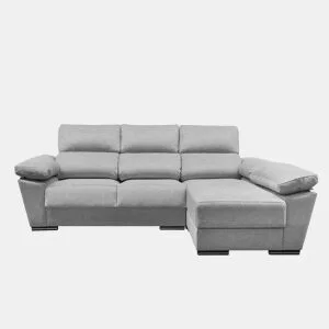Chaise longue 4 lugares reversível cinza claro LODIS da Conforama, fotografia 1