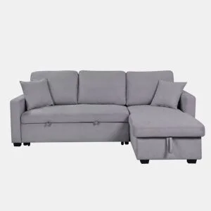 Chaise longue reversível com cama LUCY cor cinza escuro by Conforama, photo 1
