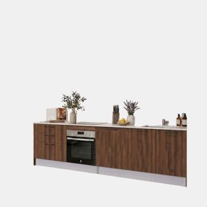Cozinha ESENCIAL R30_2 reta 3,04m 16mm cinza e madeira natural by Conforama, photo 1