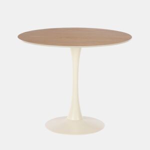 Mesa de jantar redonda HOLLOWAY bege da Conforama, fotografia 1