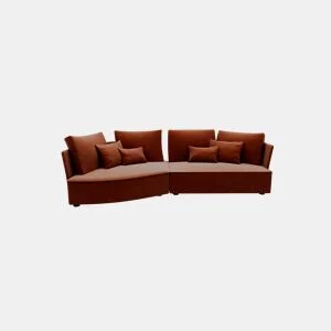 Chaise longue LUGANO esquerda 4 lugares tecido 1 cor terracota by Conforama, photo 1