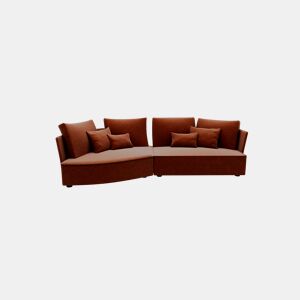 Chaise longue LUGANO esquerda 4 lugares tecido 1 cor terracota da Conforama, fotografia 1