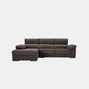 Chaise longue XL com arca NOEMI esquerda 4 lugares chocolate da Conforama, fotografia 1