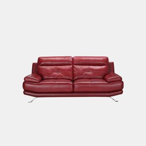 Sofá de pele 3 lugares cor vermelho HAWAI by Conforama, photo 1