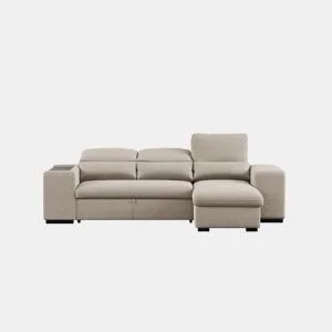 Chaise longue com cama HOXTON reversível 4 lugares bege da Conforama, fotografia 1
