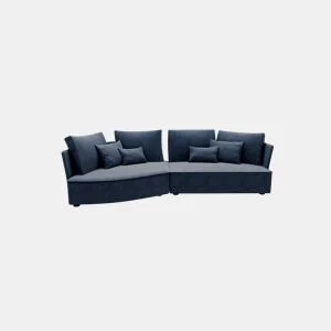 Chaise longue LUGANO esquerda 4 lugares tecido 3 cor azul da Conforama, fotografia 1