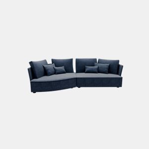 Chaise longue LUGANO esquerda 4 lugares tecido 3 cor azul by Conforama, photo 1