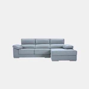 Chaise longue 4 lugares NOEMI XL lado direito cor azul claro by Conforama, photo 1
