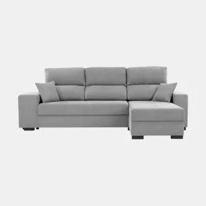 Chaise longue NICO reversível 4 lugares cinza claro da Conforama, fotografia 1
