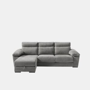 Chaise longue SOLIS esquerda 4 lugares cinza escuro da Conforama, fotografia 1