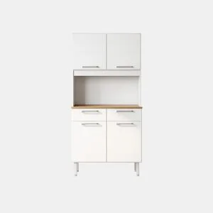Buffet SAFRA 4 portas e 2 gavetas branco e madeira da Conforama, fotografia 1