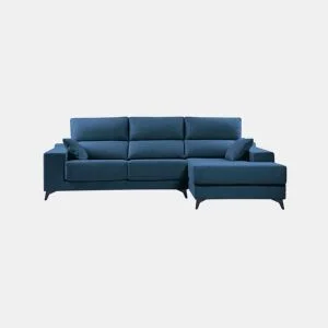Chaise longue 4 lugares NOELIA XL cor azul escuro dereita da Conforama, fotografia 1