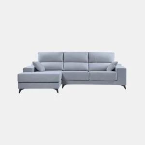 Chaise longue 4 lugares NOELIA XL cor azul claro esquerda by Conforama, photo 1