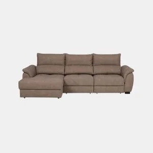 Chaise longue BENSON com cama esquerda 4 lugares vison by Conforama, photo 1