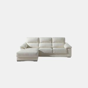 Chaise longue pele WILLY esquerda 4 lugares branco da Conforama, fotografia 1