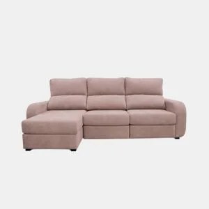 Chaise longue cama tecido APRIL esquerda 4 lugares rosa da Conforama, fotografia 1