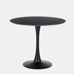 Mesa de jantar redonda HOLLOWAY preto da Conforama, fotografia 1