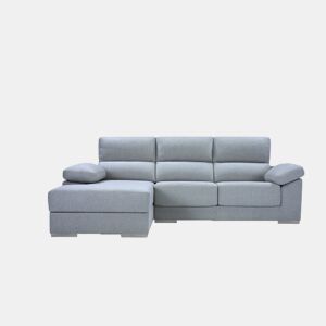 Chaise longue M com arca NOEMI esquerda 4 lugares azul claro da Conforama, fotografia 1
