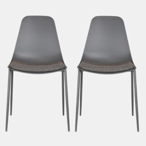 Conjunto de 2 cadeiras de cozinha CUSHION fixa cinza da Conforama, fotografia 1