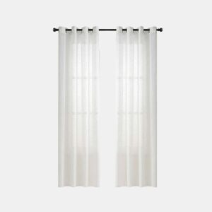 Conjunto de 2 cortinas MALI 140x260cm cor branco da Conforama, fotografia 1