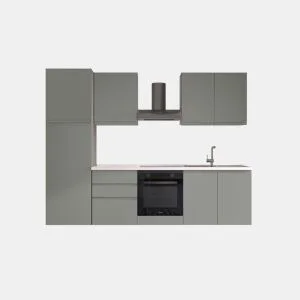 Cozinha com eletrodomésticos GILDA GOLA 270cm direita verde e cinza claro da Conforama, fotografia 1