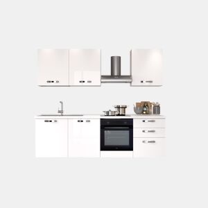Cozinha com eletrodomésticos GILDA ICE 240cm esquerda branco brilhante da Conforama, fotografia 1