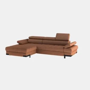 Chaise longue com cama SELVA esquerda 4 lugares terracota da Conforama, fotografia 1