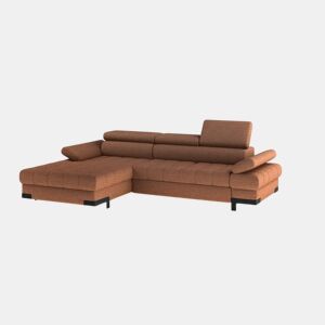 Chaise longue com cama SELVA esquerda 4 lugares terracota by Conforama, photo 1