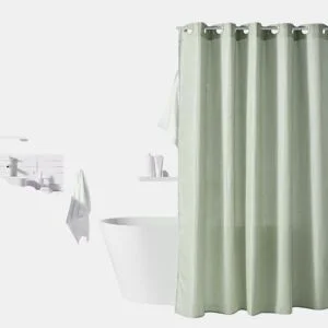 Cortina de banho JACQUARD 180x200cm verde by Conforama, photo 1